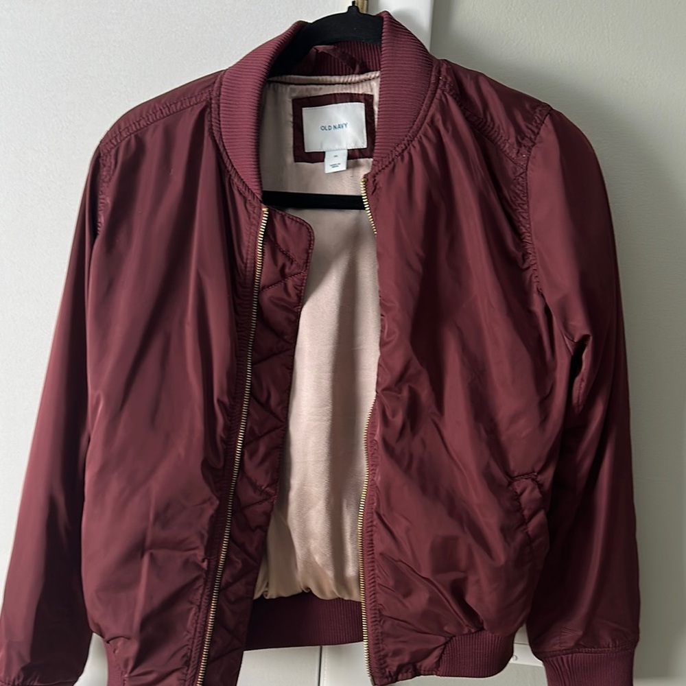Old Navy Burgundy Bomber Jacket